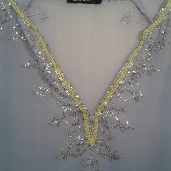 Daisy Fuentes Beaded Longsleeve Light Blue Top XL-XXL - Picture 5 of 16